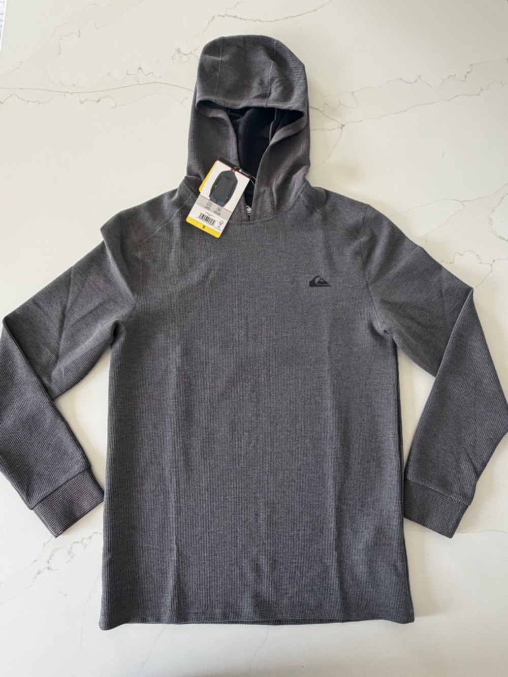 Quiksilver Men's Hooded Pullover Sweater in Charcoal